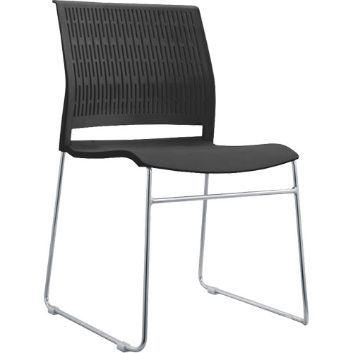 Stacking Chairs, Polypropylene, 32-3/8" High, 250 lbs. Capacity, Black