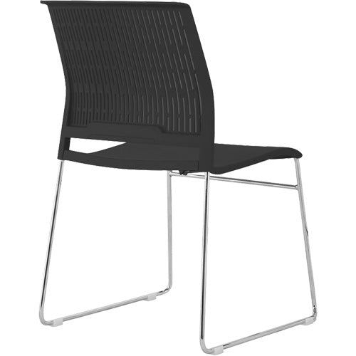 Stacking Chairs, Polypropylene, 32-3/8" High, 250 lbs. Capacity, Black