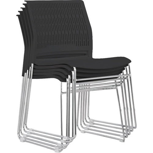 Stacking Chairs, Polypropylene, 32-3/8" High, 250 lbs. Capacity, Black