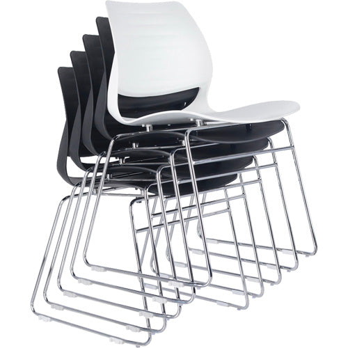 Stacking Chairs, Polypropylene, 32" High, 250 lbs. Capacity, Black