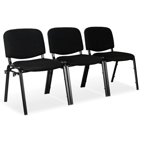 Stacking Chairs, Fabric, 32" High, 250 lbs. Capacity, Black