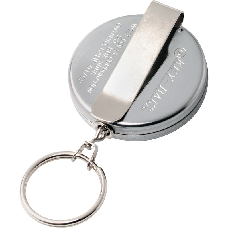 Original Series Retractable Keychain, Chrome, 24" Cable, Belt Clip Attachment
