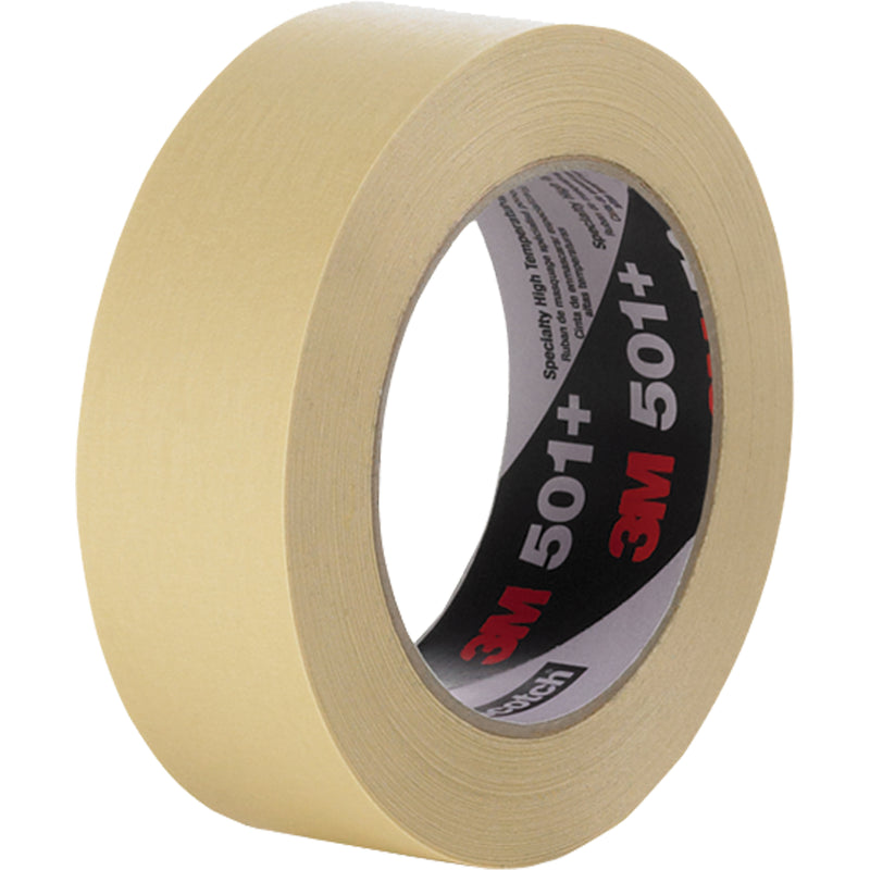 501+ High Temperature Masking Tape, 24 mm (1") x 55 m (180'), Tan