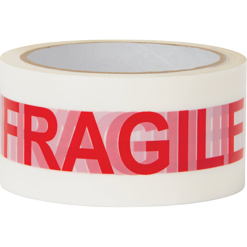 Ruban adhésif thermofusible pour boîtes « Fragile », 2 mils, 48 mm (2 po) x 100 m (328 pi)