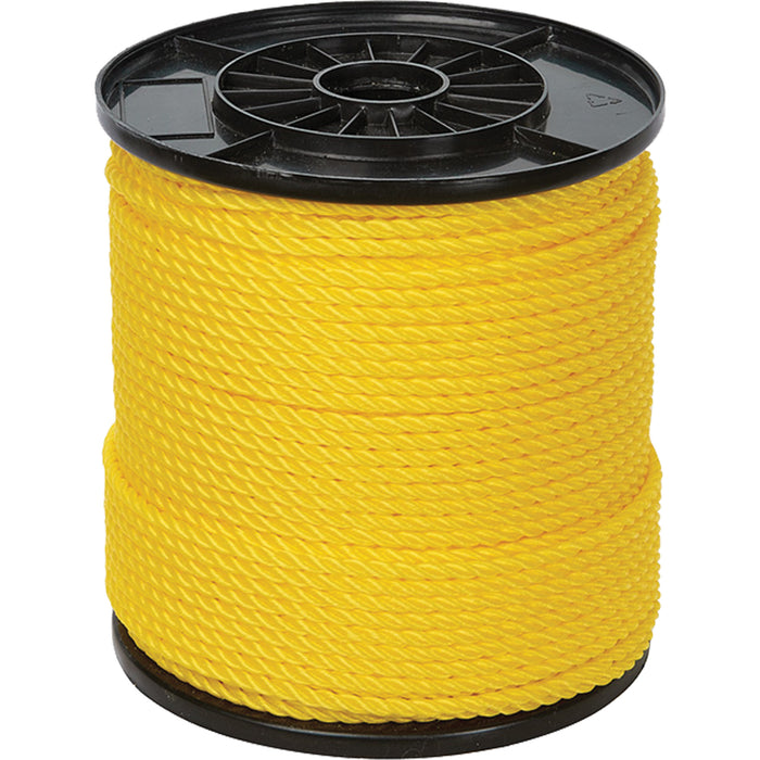 1/4" Yellow Twisted 3-Strand Rope, Polypropylene, 550'