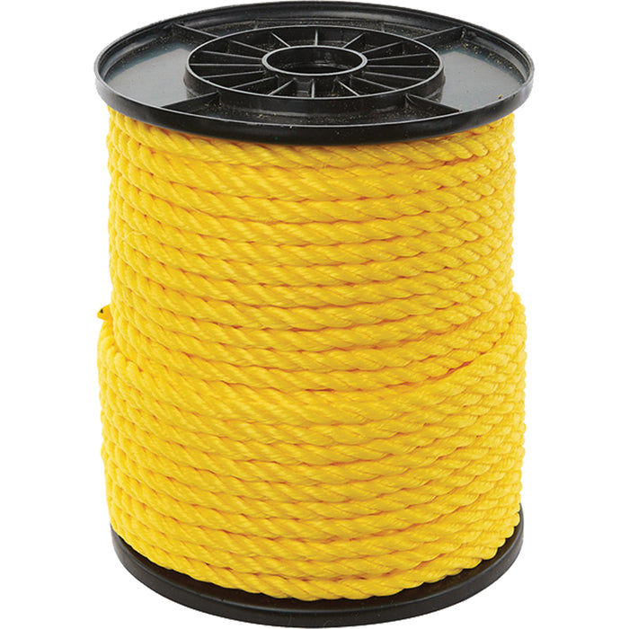 3/8" Yellow Twisted 3-Strand Rope, Polypropylene, 250'