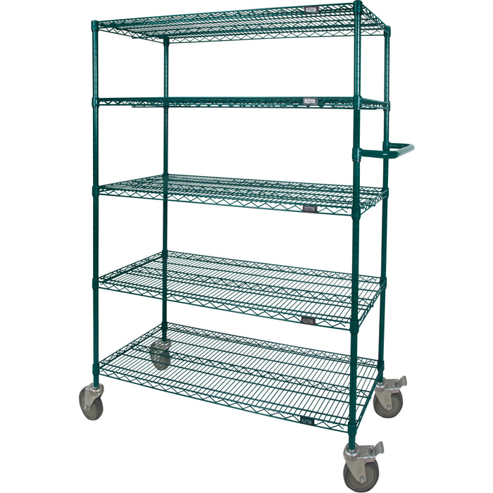 Wire Shelf Push Cart, Epoxy Finish, 36" x 69" x 24", 600 lbs. Capacity