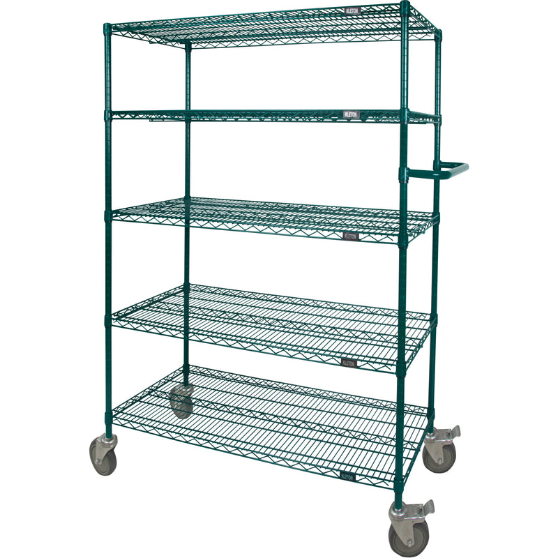 Wire Shelf Push Cart, Epoxy Finish, 48" x 69" x 24", 600 lbs. Capacity