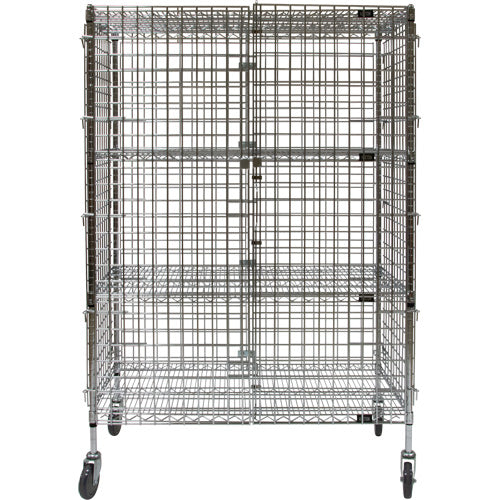 Security Cart, Chrome Plated, 48" x 69" x 24", 500 lbs. Capacity