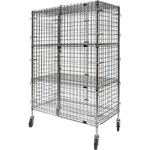 Security Cart, Chrome Plated, 48" x 69" x 24", 500 lbs. Capacity