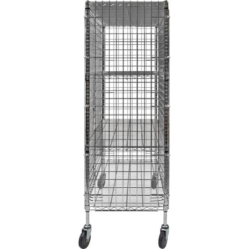 Security Cart, Chrome Plated, 48" x 69" x 24", 500 lbs. Capacity