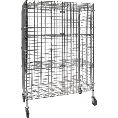 Security Cart, Chrome Plated, 48" x 69" x 24", 500 lbs. Capacity