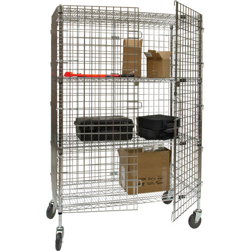 Security Cart, Chrome Plated, 48" x 69" x 24", 500 lbs. Capacity