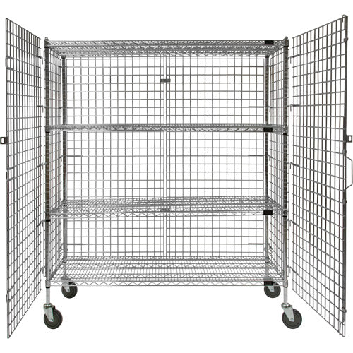 Security Cart, Chrome Plated, 60" x 69" x 24", 500 lbs. Capacity
