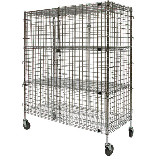 Security Cart, Chrome Plated, 60" x 69" x 24", 500 lbs. Capacity