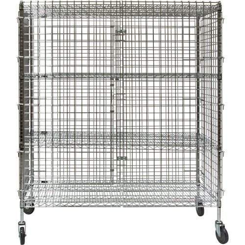 Security Cart, Chrome Plated, 60" x 69" x 24", 500 lbs. Capacity