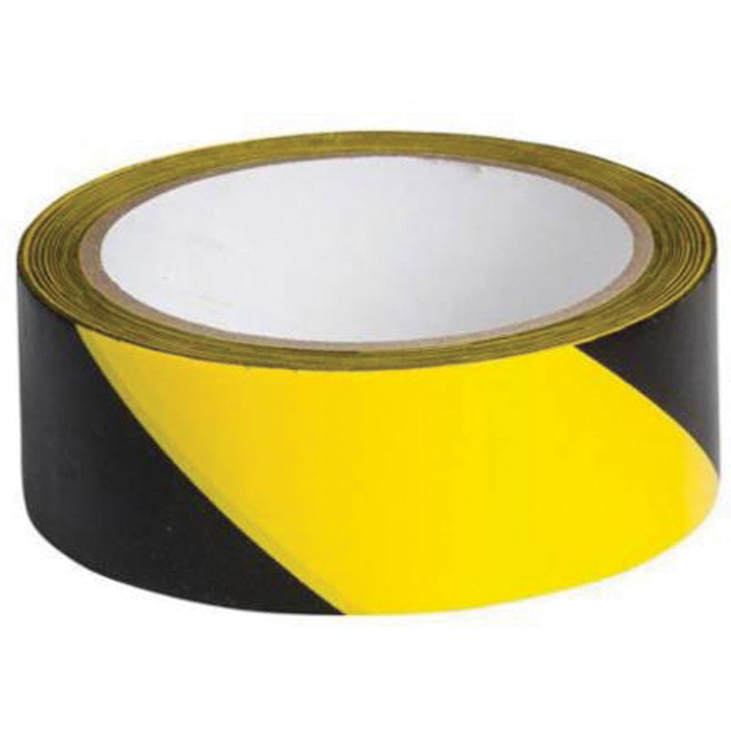 Marking Tape, 1.5" x 54', Vinyl, Black and Yellow
