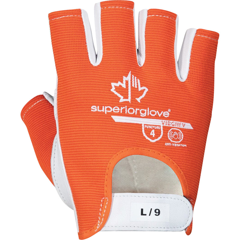 Gants antivibratoires Vibrastop™ demi-doigts, taille M, paume en cuir de chèvre