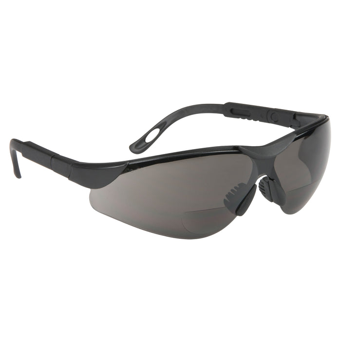 305 Series Reader Safety Glasses, Anti-Scratch, Grey/Smoke, 2.5 Diopter