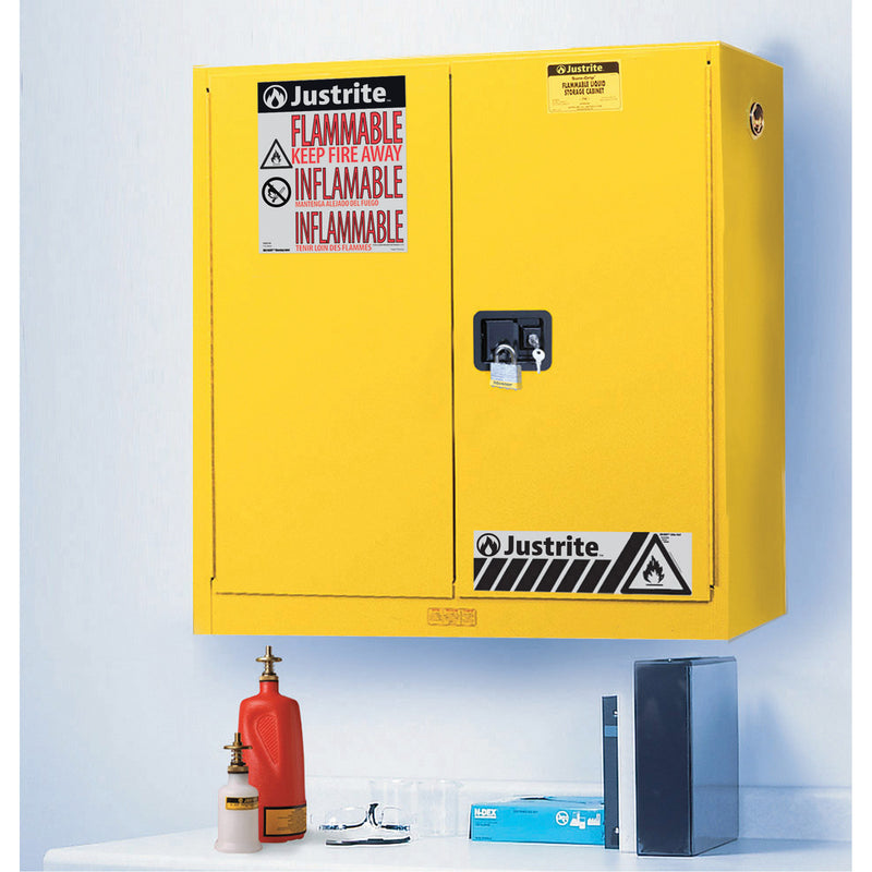 Wall Mount Sure-Grip® Ex Safety Cabinets, 20 gal., 2 Door, 43" W x 44" H x 12" D