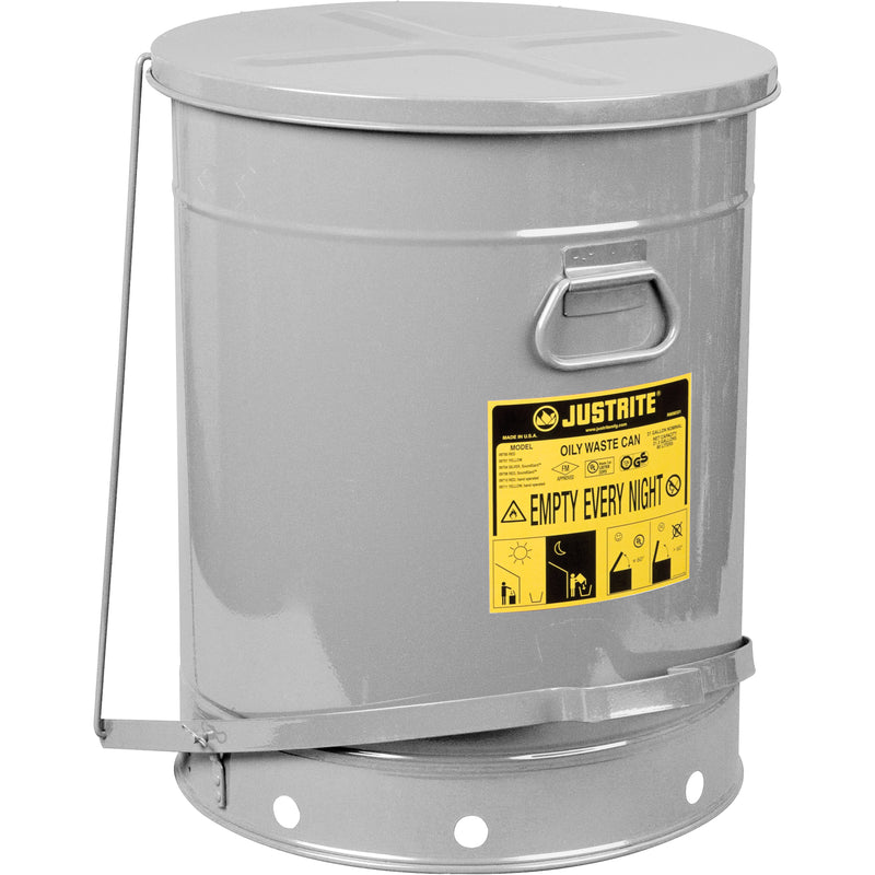 Bidons pour déchets huileux, homologués FM/homologués UL, 21 gal US, argent
