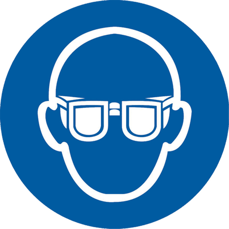 Safety Goggles Pictogram Labels, Vinyl, Roll, 4" L x 4" W