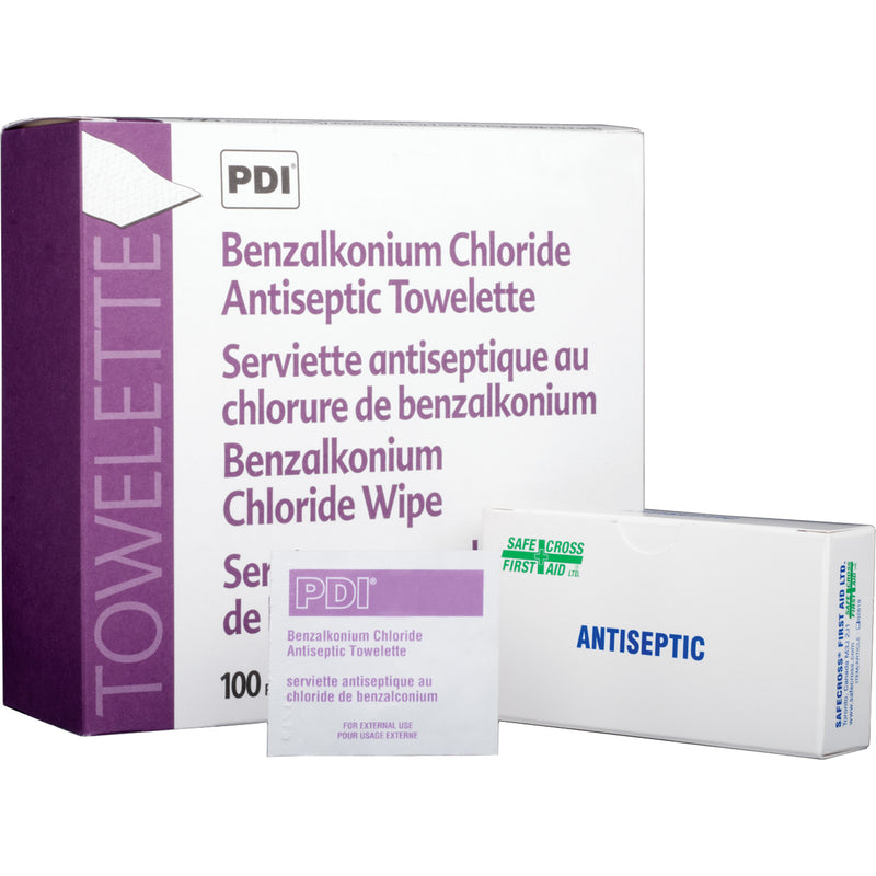 Lingettes au chlorure de benzalkonium, lingette, antiseptique