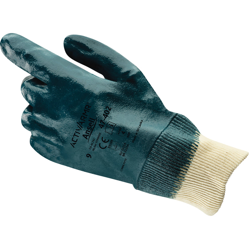 Gants enduits ActivArmr® 47-402, 9 unités, revêtement en nitrile, enveloppe en coton