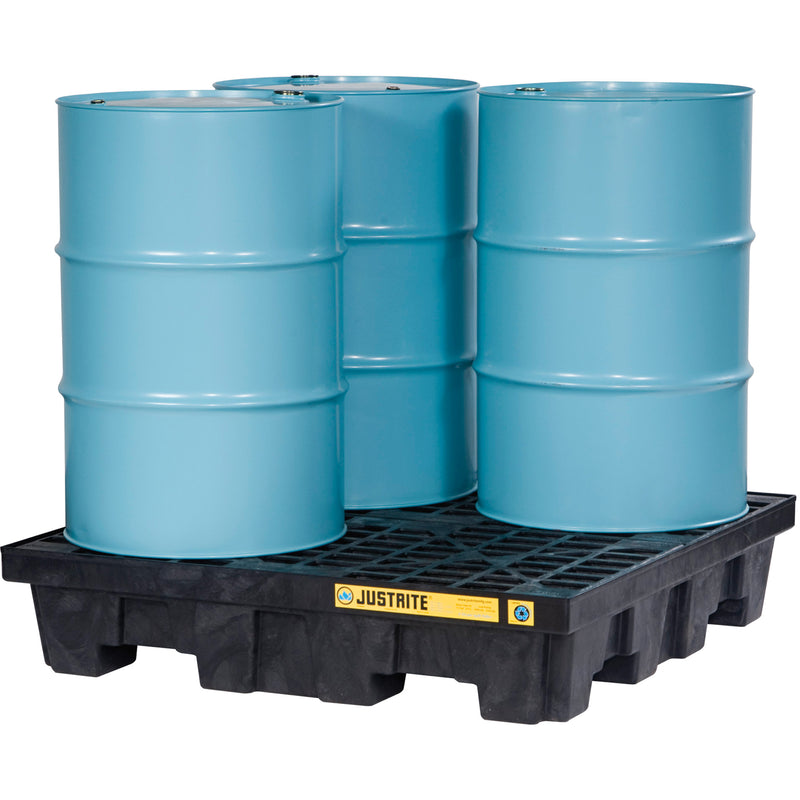 Palettes de contrôle des déversements EcoPolyBlend™ – Sans drain, capacité de déversement de 73 gal US, 49" x 49" x 10,3"