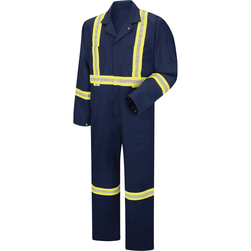 Enhanced Visibility Coveralls, Men's, Navy Blue, Size 40