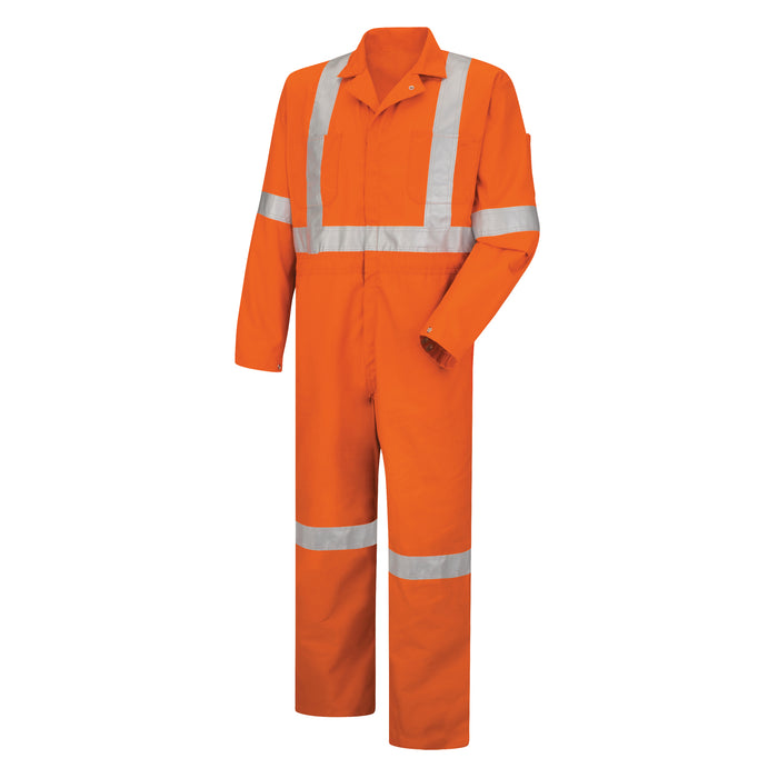 Hi-Visibility Coveralls , Men's, Orange, Size 46