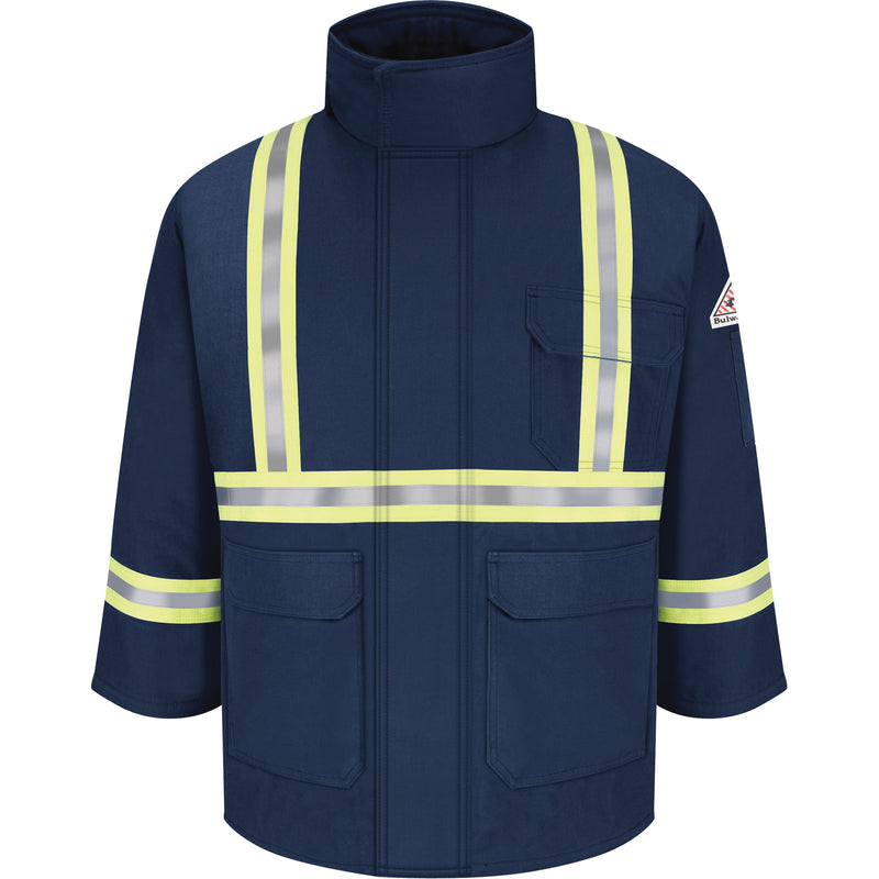 Parkas ignifuges avec bandes réfléchissantes conformes aux normes CSA, homme, taille L, bleu marine