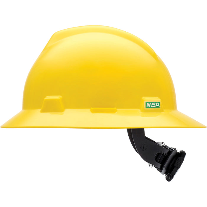 Casque de sécurité à bord intégral V-Gard®, suspension à cliquet, jaune