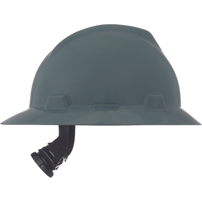 Casque de sécurité à rebord complet V-Gard®, Suspension Rochet, Gris
