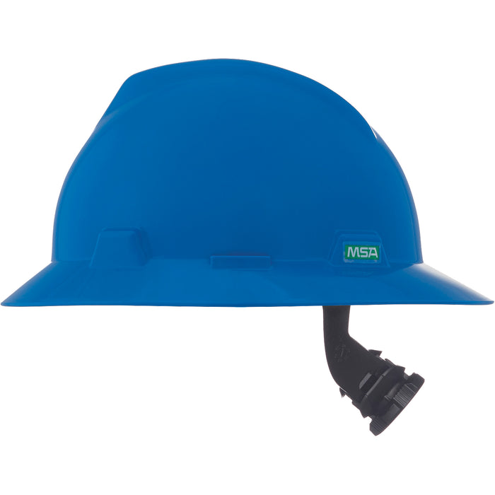 Casque de sécurité à bord intégral V-Gard®, suspension à cliquet, bleu