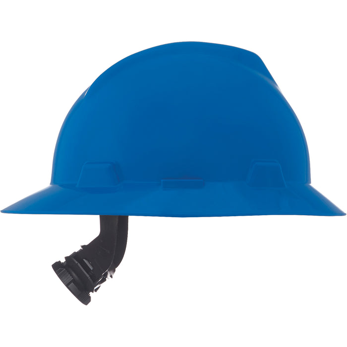 Casque de sécurité à bord intégral V-Gard®, suspension à cliquet, bleu