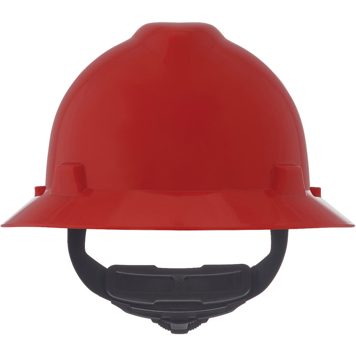 Casque de sécurité à bord intégral V-Gard®, suspension à cliquet, rouge