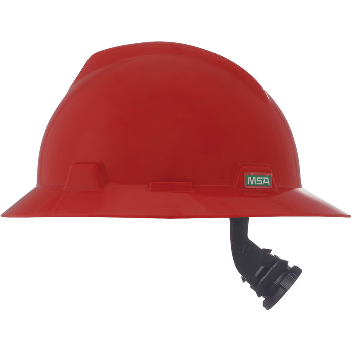 Casque de sécurité à bord intégral V-Gard®, suspension à cliquet, rouge