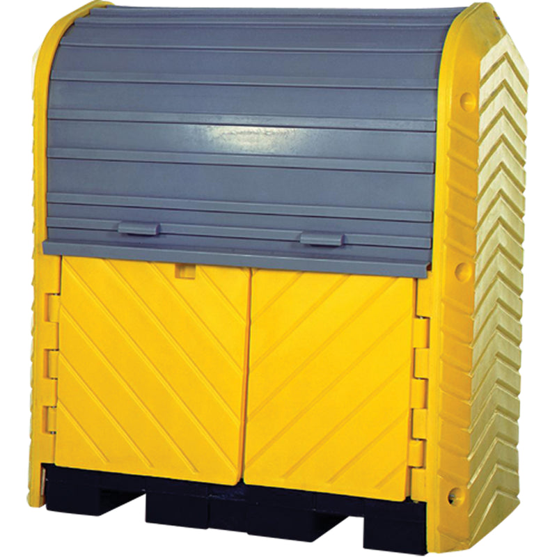 2-Drum Ultra-Hard Top Plus® Spill Pallet, 67.2" L x 41.25" W x 74" H, 4500 lbs. Load Capacity