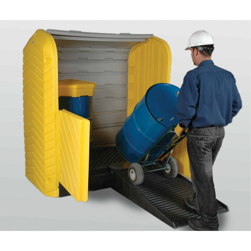 2-Drum Ultra-Hard Top Plus® Spill Pallet, 67.2" L x 41.25" W x 74" H, 4500 lbs. Load Capacity