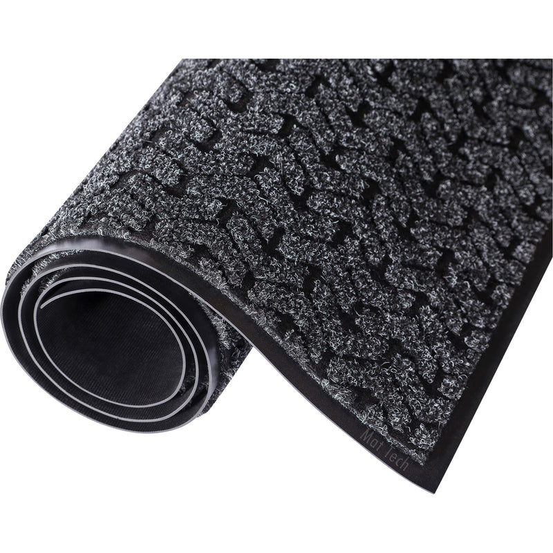 Tire-Track™ Entrance Mat, Wiper/Scraper, 3' x 10' x 3/8", Charcoal