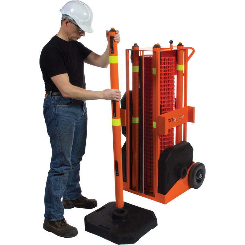 Zone de sécurité portable, 100 pi L, acier, orange