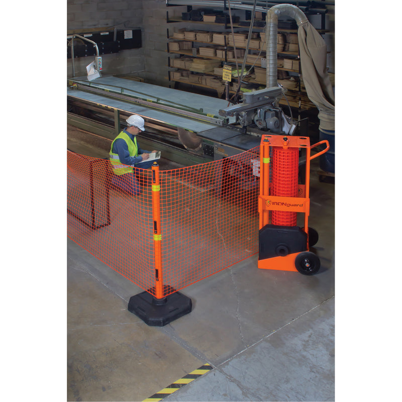 Zone de sécurité portable, 100 pi L, acier, orange