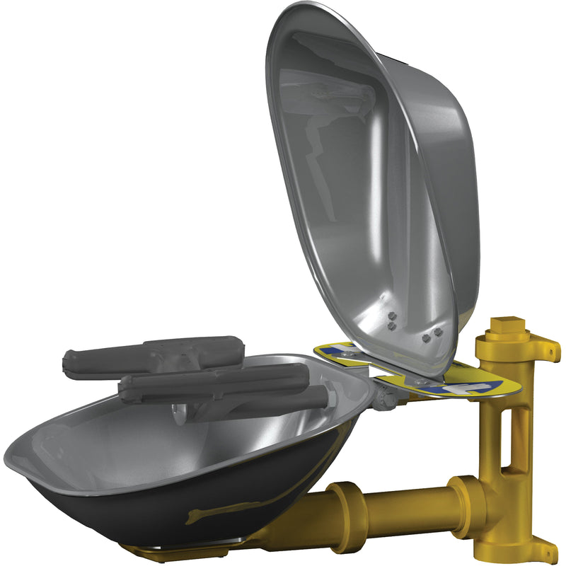 Stations de lavage du visage et des yeux Halo™, installation murale, cuvette en acier inoxydable