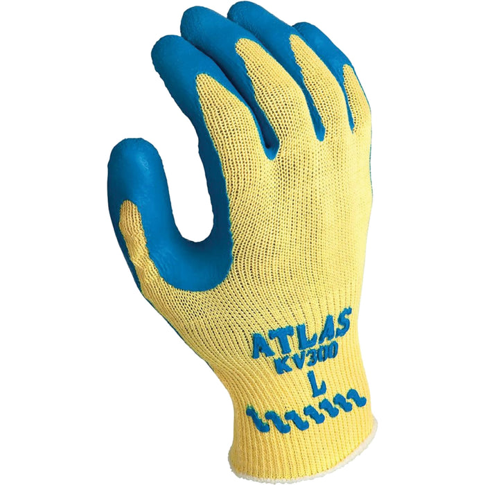 Atlas® Grip KV300 Gloves, Size X-Large/10, 10 Gauge, Rubber Latex Coated, Kevlar® Shell, ANSI/ISEA 105 Level 3