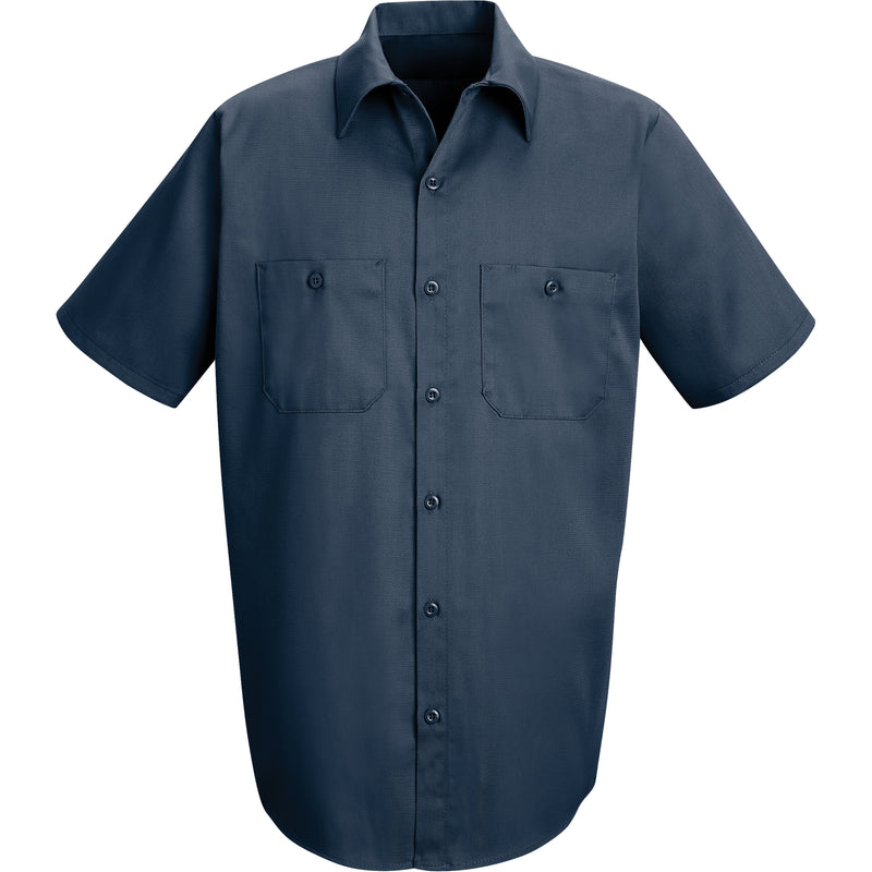 Industrial Solid Work Shirts, Men's, Large, Navy Blue