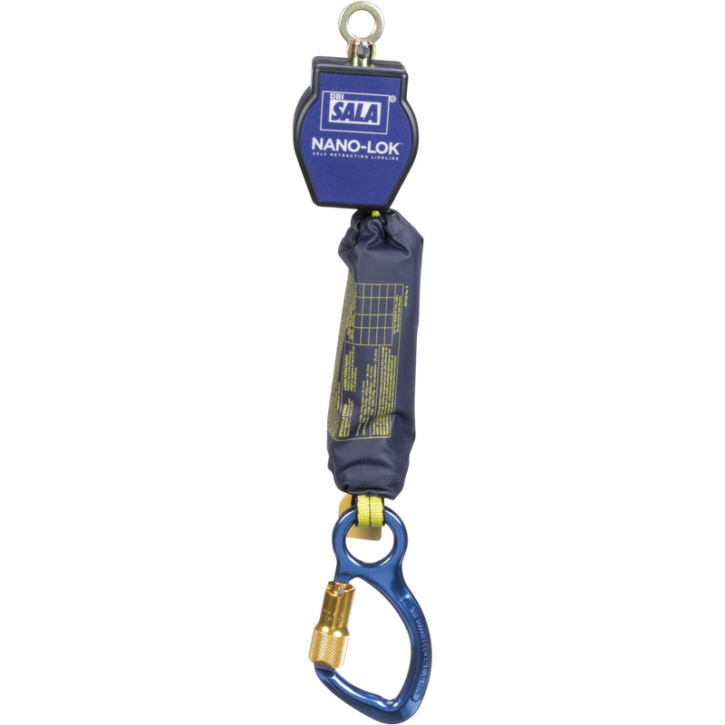 Ligne de vie auto-rétractable à connexion rapide Nano-Lok™, 6 pi, acier inoxydable, pivotant