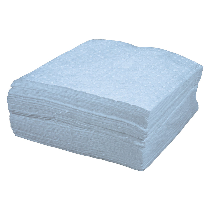 Premium Blue Bonded Sorbent Pads, Oil Only, 15" x 17", 8 gal. Absorbancy