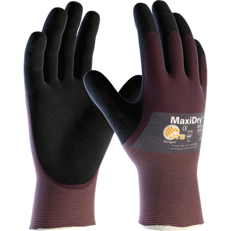 Gants ATG MaxiDry® 56-426, taille 10/XL, revêtement en nitrile, calibre 15, coque en nylon