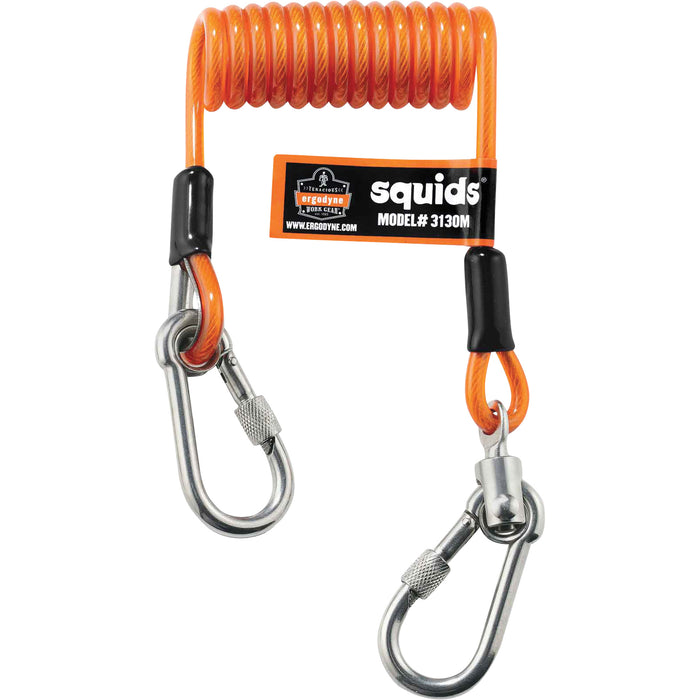 Cordon de câble spiralé, bobine, double mousqueton